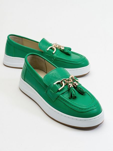 Iš natūralios odos oksfordo batai Luvishoes žalia