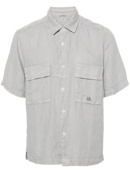 Lanena srajca s potiskom C.p. Company siva