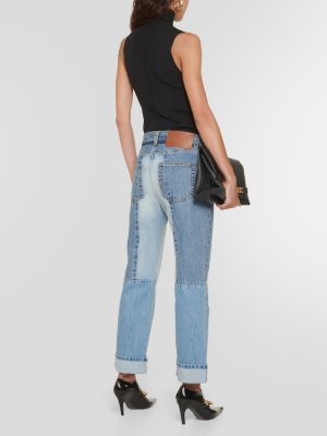 Straight fit džíny s vysokým pasem Victoria Beckham modré