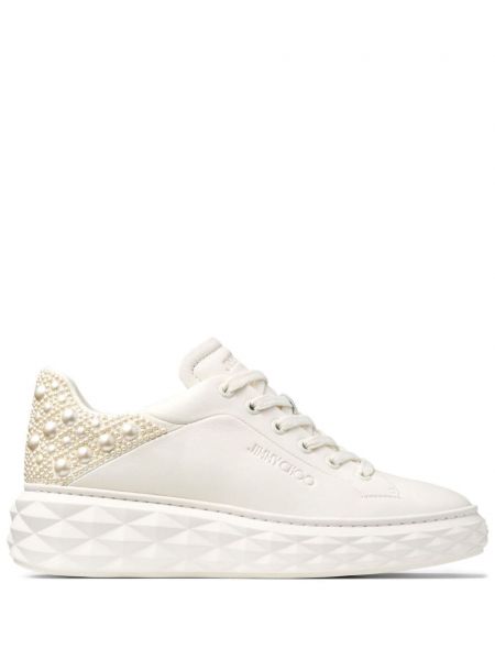 Maksi sneaker incilerle Jimmy Choo bej