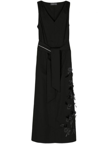 Βαμβακερή μίντι φόρεμα Lorena Antoniazzi μαύρο