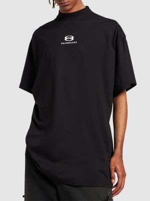 Camiseta de algodón de tela jersey Balenciaga negro