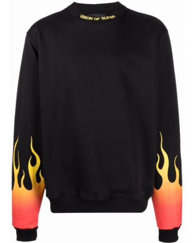 Trykt bomull sweatshirt Vision Of Super svart