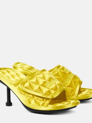 Prošívané saténové sandály Balenciaga žluté