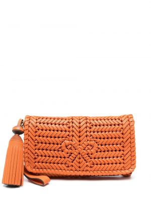 Lær clutch Anya Hindmarch oransje