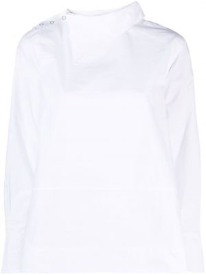 Асиметрична памучна риза Ganni бяло
