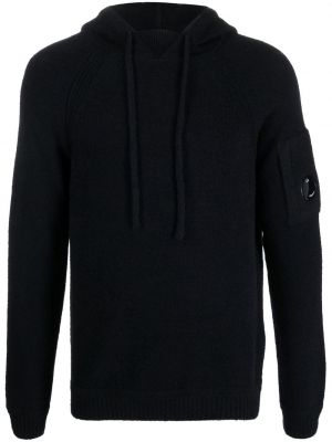 Stickad hoodie C.p. Company blå