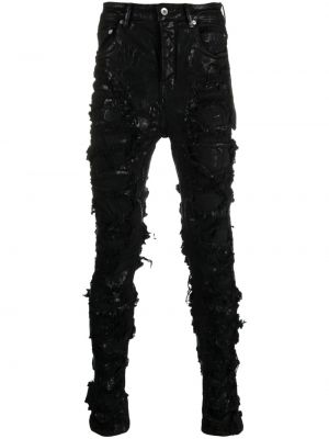 Skinny fit džínsy s nízkym pásom Rick Owens Drkshdw čierna
