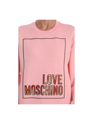 Sudadera de algodón con estampado Love Moschino rosa