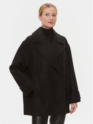Manteau d'hiver en laine oversize Ivy Oak noir