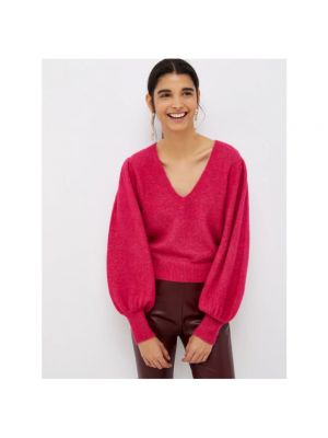 Sweter z rękawami balonowymi Liu Jo różowy