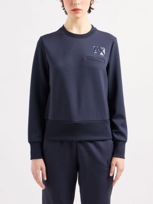 Sweatshirt mit print mit rundem ausschnitt Armani Exchange blau