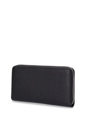 Δερμάτινος πορτοφόλι με φερμουάρ Maison Margiela μαύρο