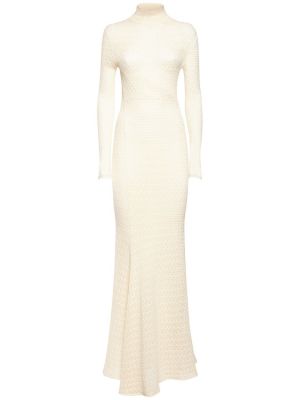 Sukienka długa ażurowa Tom Ford biała