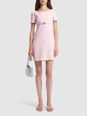 Sukienka mini z krepy Versace różowa
