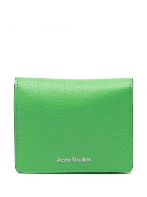 Kožená peňaženka Acne Studios zelená
