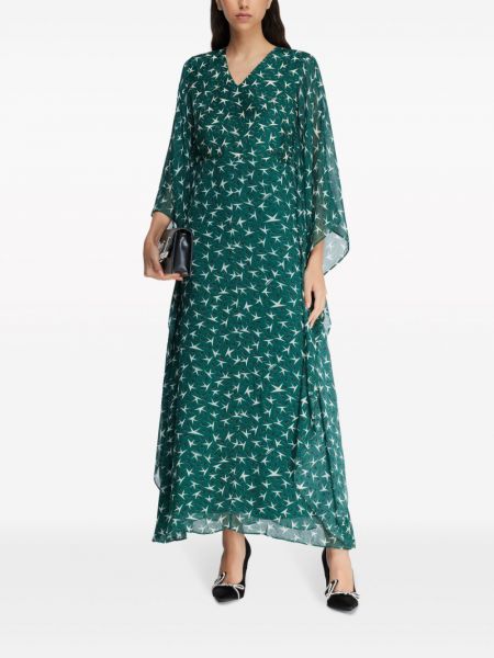 Sukienka długa z nadrukiem Karl Lagerfeld zielona