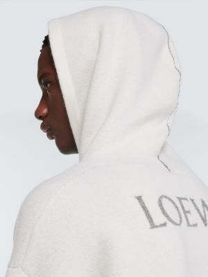 Bluza z kapturem wełniana Loewe biała