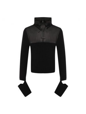 Хлопковый кашемировый свитер Bottega Veneta черный