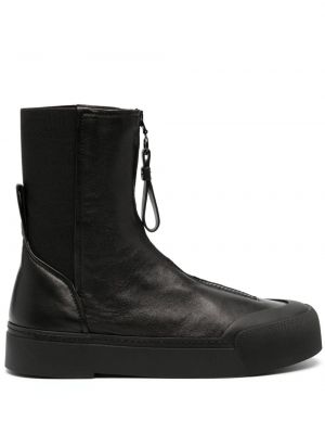 Leder ankle boots mit reißverschluss Emporio Armani schwarz