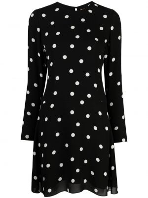 Vestido con lunares manga larga Saint Laurent negro