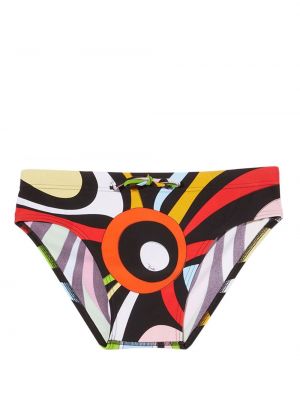 Plavky s potlačou s abstraktným vzorom Pucci čierna