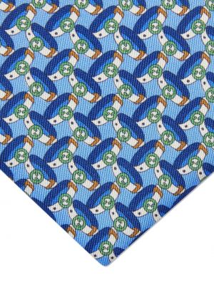 Krawat z nadrukiem Gucci niebieski