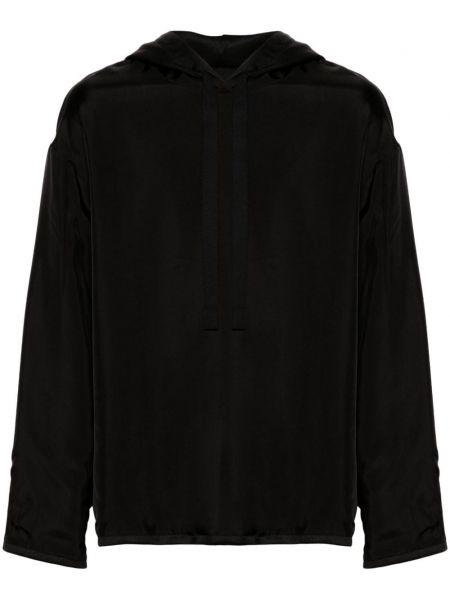 Reverzibilna hoodie s kapuljačom s vezom Jil Sander crna