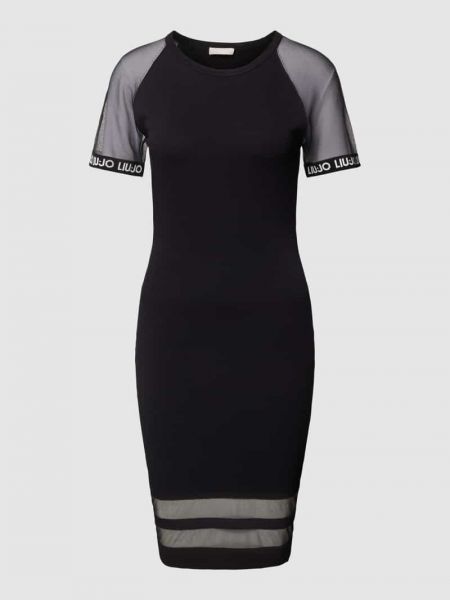 Dzianinowa sukienka mini z wiskozy Liu Jo Collection czarna