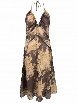 Trykt floral dress Dsquared2 brun