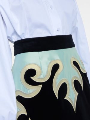 Aksamitna mini spódniczka bawełniana Zimmermann czarna