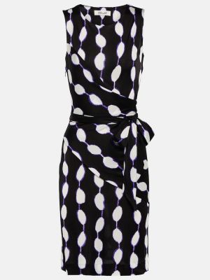 Džerzej mini šaty s potlačou Diane Von Furstenberg čierna