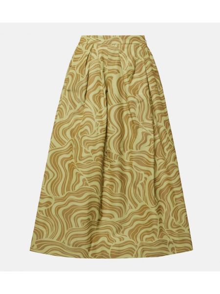 Midi suknja s printom Dries Van Noten žuta