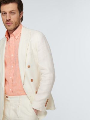 Camisa de algodón Brunello Cucinelli naranja