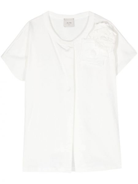 Φλοράλ βαμβακερή μπλούζα Alysi λευκό