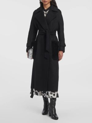 Kašmírový kabát Max Mara čierna