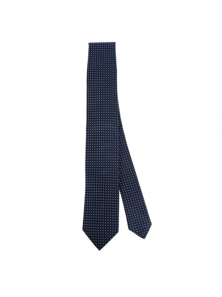 Jedwabny krawat z nadrukiem Ermenegildo Zegna niebieski