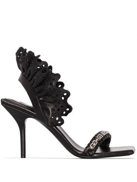 Pleteni sandali z odprtimi petami Givenchy črna