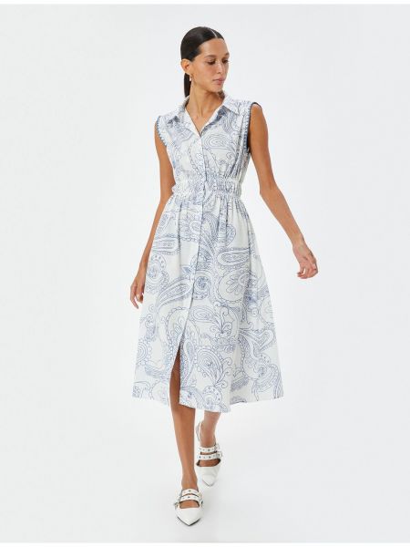 Φλοράλ αμανικας φόρεμα με ελαστική μέση Koton