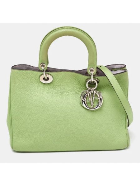 Bolso shopper de cuero retro Dior Vintage verde