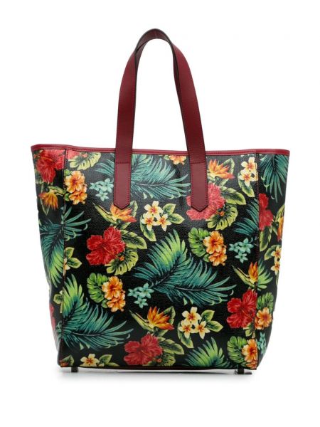 Geblümte shopper handtasche mit tropischem muster Christian Louboutin Pre-owned schwarz