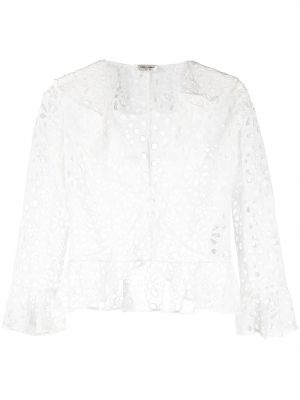 Bluza z vezenjem Saint Laurent bela