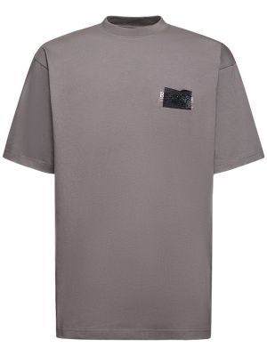 Bavlnené tričko Balenciaga - sivá