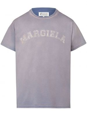 Koszulka z nadrukiem Maison Margiela fioletowa