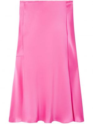 Saténové midi sukně Stella Mccartney růžové