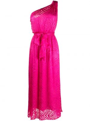 Sukienka midi w abstrakcyjne wzory Pinko różowa
