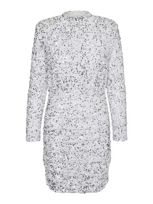VERO MODA Rochie 'Bella'  argintiu / alb