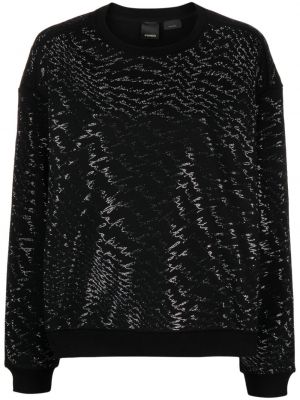 Džemperis apvaliu kaklu su kristalais Pinko juoda