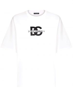 Βαμβακερή μπλούζα με σχέδιο Dolce & Gabbana λευκό