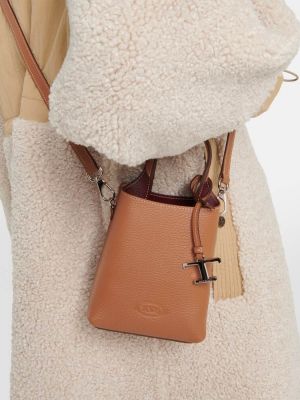Кожаная сумка Tods коричневая